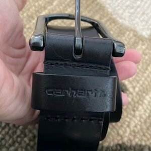 CARHARTT Black Leather Belt‎